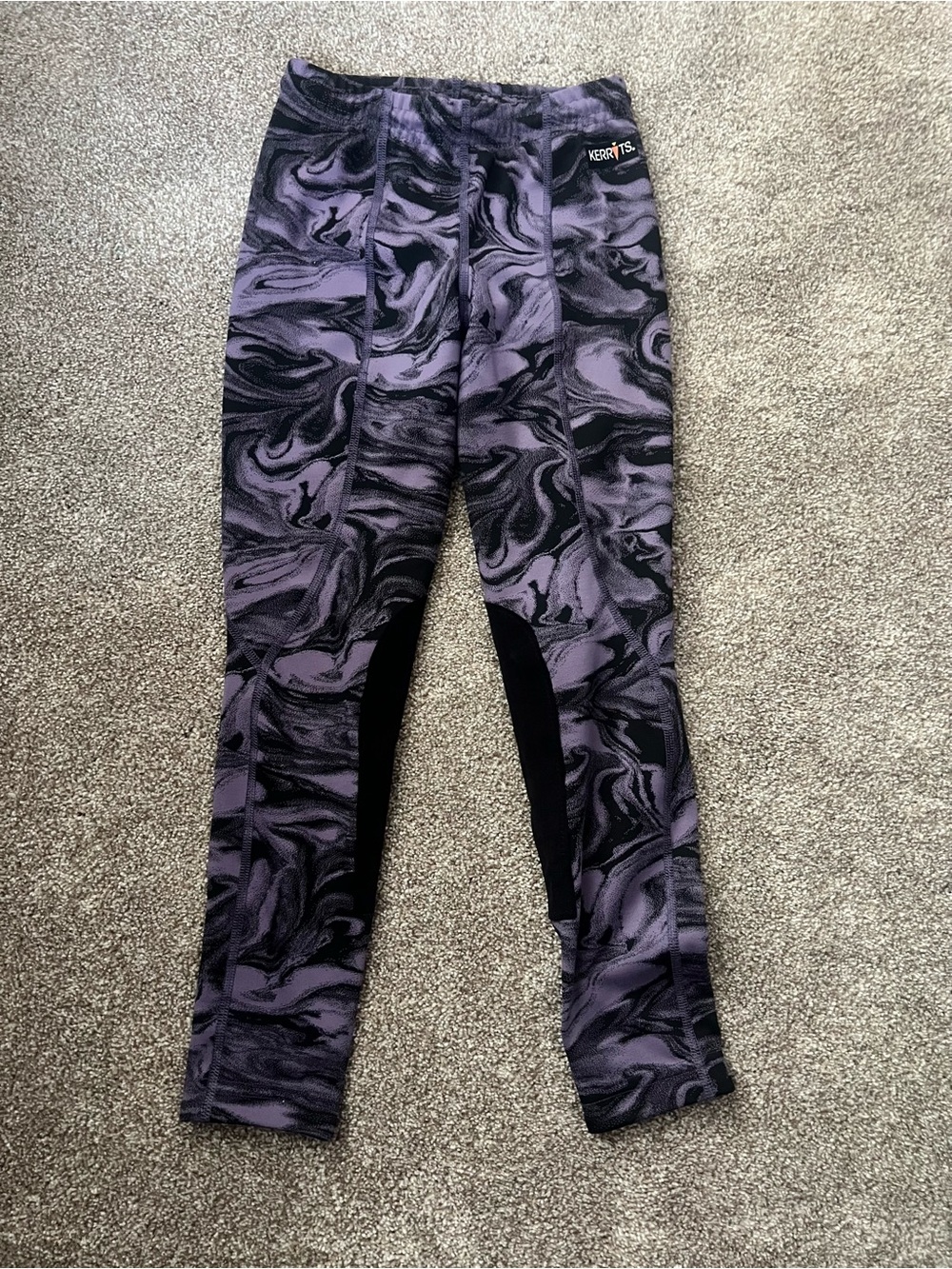 Kerrits Kids Purple & Black Marble Print Riding Pants